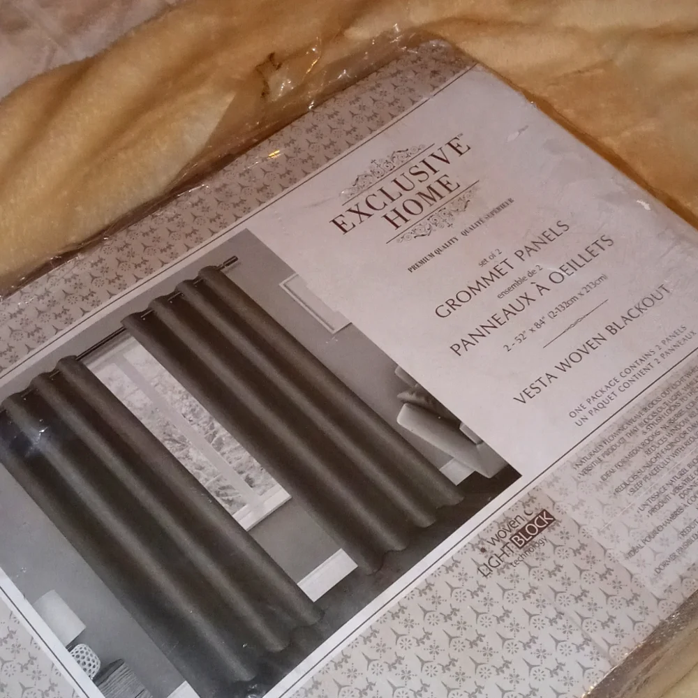 1227 Exclusive Home Vesta Woven Blackout Grommet Panels - Picture 2 of 5